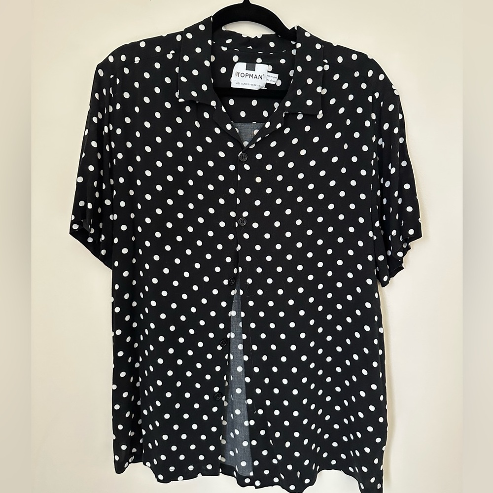 Topman Polkadot Button Down Shirt